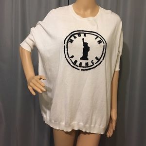 White Catherine Malandrino Sweater Shirt Sz S